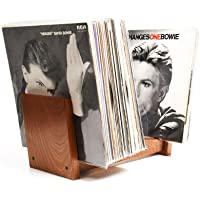Ruach Soporte de vinilo y pantalla para discos de madera- 100% madera natural de caoba- compatible con LPs de 12&quot- y…